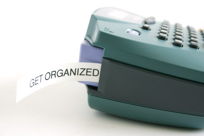 Personal labeler with "Get Organized" label visible 