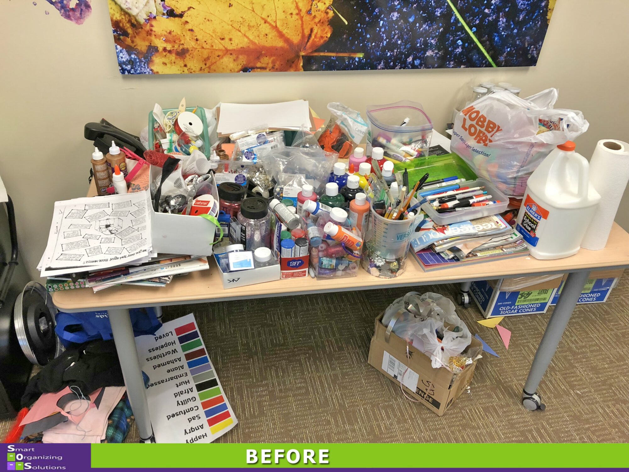 Organized Art Therapy Before
