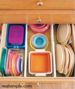 Tupperware Storage with drawer dividers