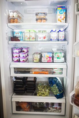 Fridge organization for open refrigerator